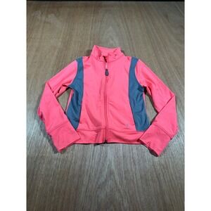 Danskin Now Track Jacket Kids S 6-6X Coral Pink/Orange Dri-More Full Zip